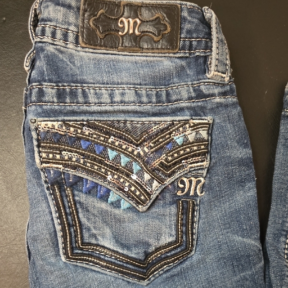 Miss Me Denim - Miss Me Blue Jeans with Embellished Pockets